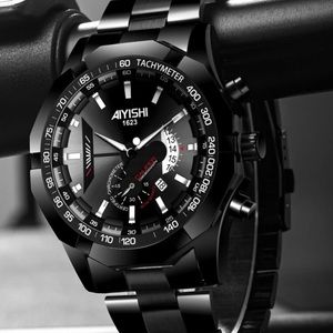 Man Watch; colors; black, material: steel